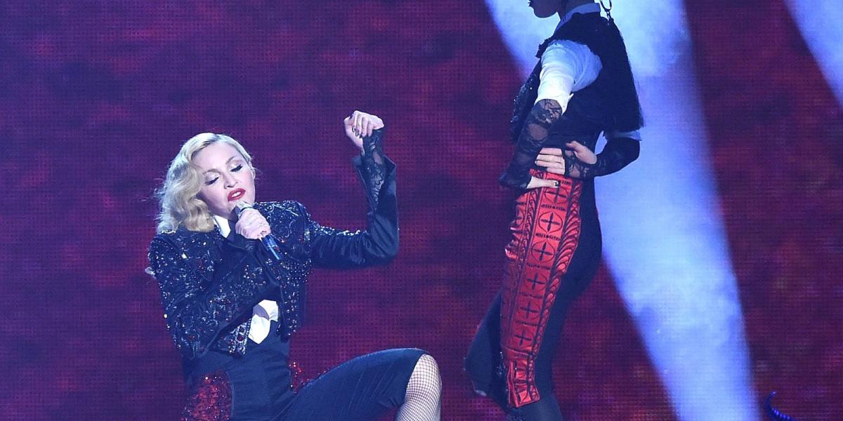 Anglia, London, 2015  február 25: Madonna produkciója a BRIT Awards színpadán. Fotó: Gareth Cattermole / Getty Images

