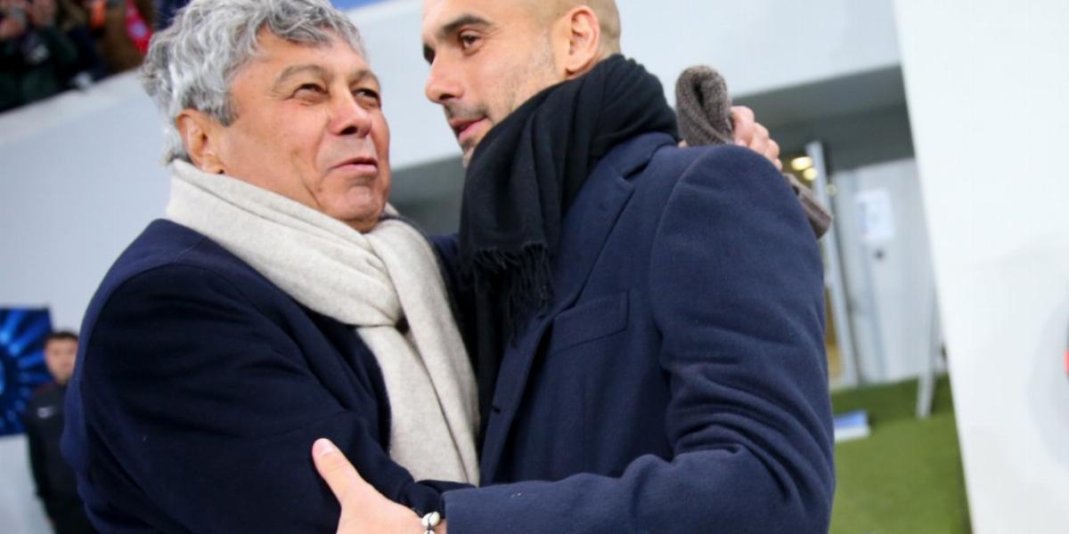 A BL-visszavágó előtt barátian beszélt egymásról Lucescu, a Sahtar és Guardiola, a Bayern trénere FOTÓ: EUROPRESS/GETTY IMAGES /