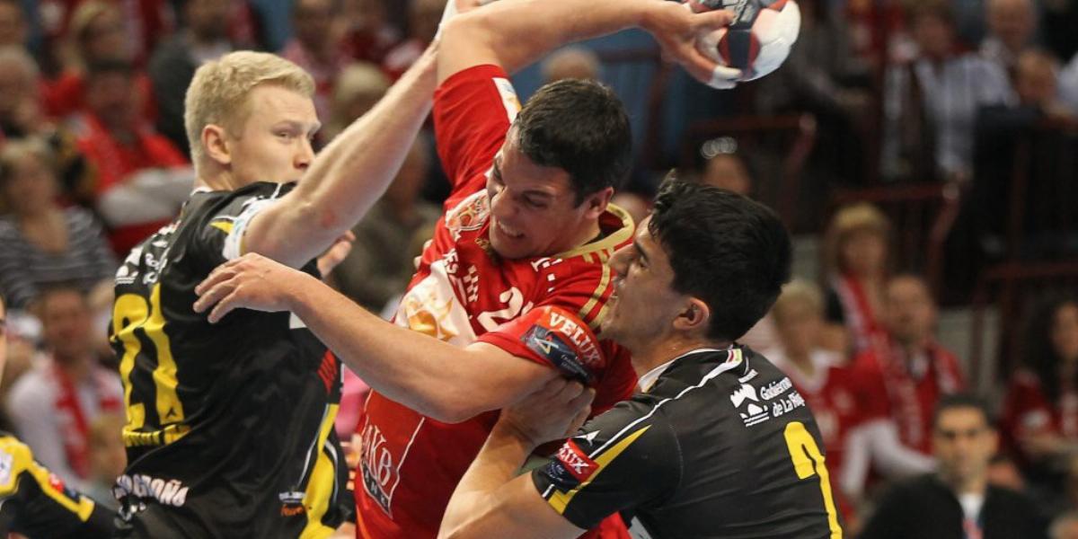 A kép csalóka, Chema Rodriguezt (középen) és a Veszprémet nem szorongatta meg a La Rioja FOTÓ: MTI/KOVÁCS ANIKÓ