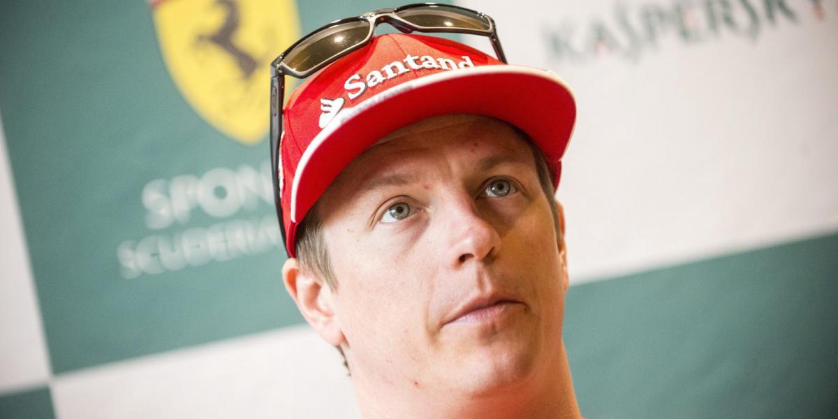 Kimi Räikkönen, a Forma-1-es Ferrari finn pilótája a Kaspersky Lab és a Ferrari közös sajtótájékoztatóján. MTI Fotó: Marjai Jáno