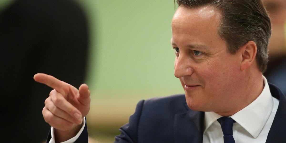 David Cameron a győzelem napján. FOTÓ: Peter Macdiarmid/Getty Images