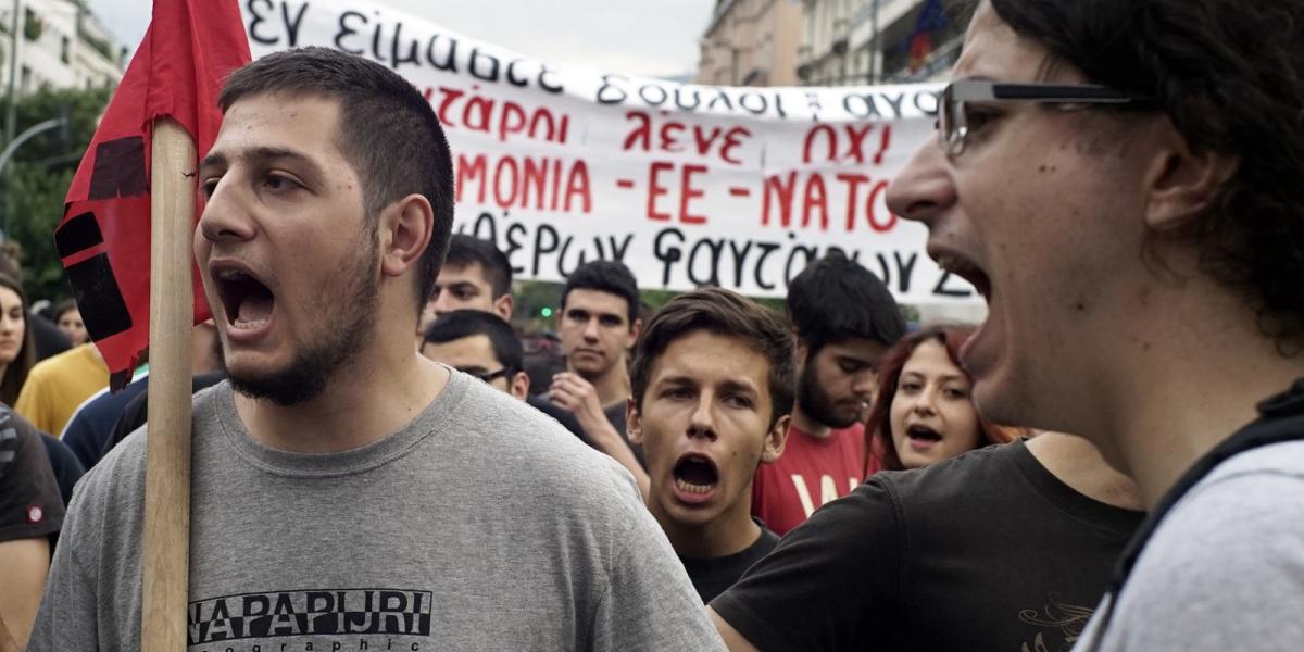 Tüntettek Athénban. FOTÓ: Milos Bicanski/Getty Images