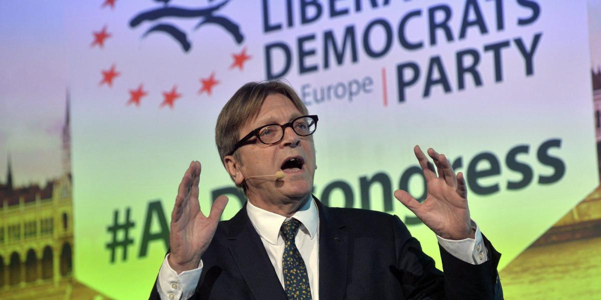 Guy Verhofstadt, az Európai Liberálisok és Demokraták Szövetsége EP-képviselőcsoportjának elnöke  MTI Fotó: Máthé Zoltán