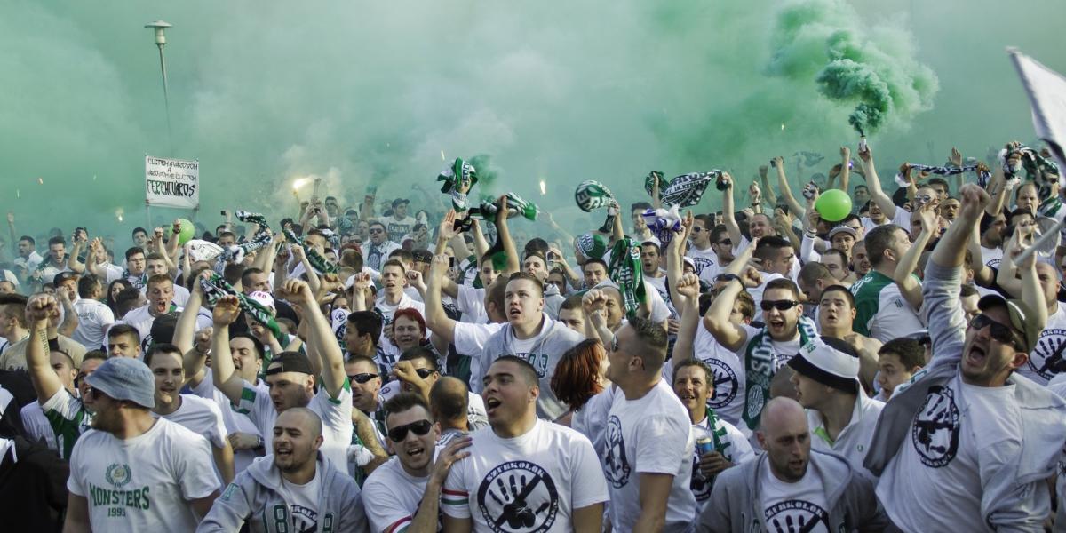 Ferencváros-Újpest labdarúgó mérkőzés 2015.04.12-én, ahol a Fradi B-közép a Népligetben bojkottálta a meccset a vénaszkenner alk