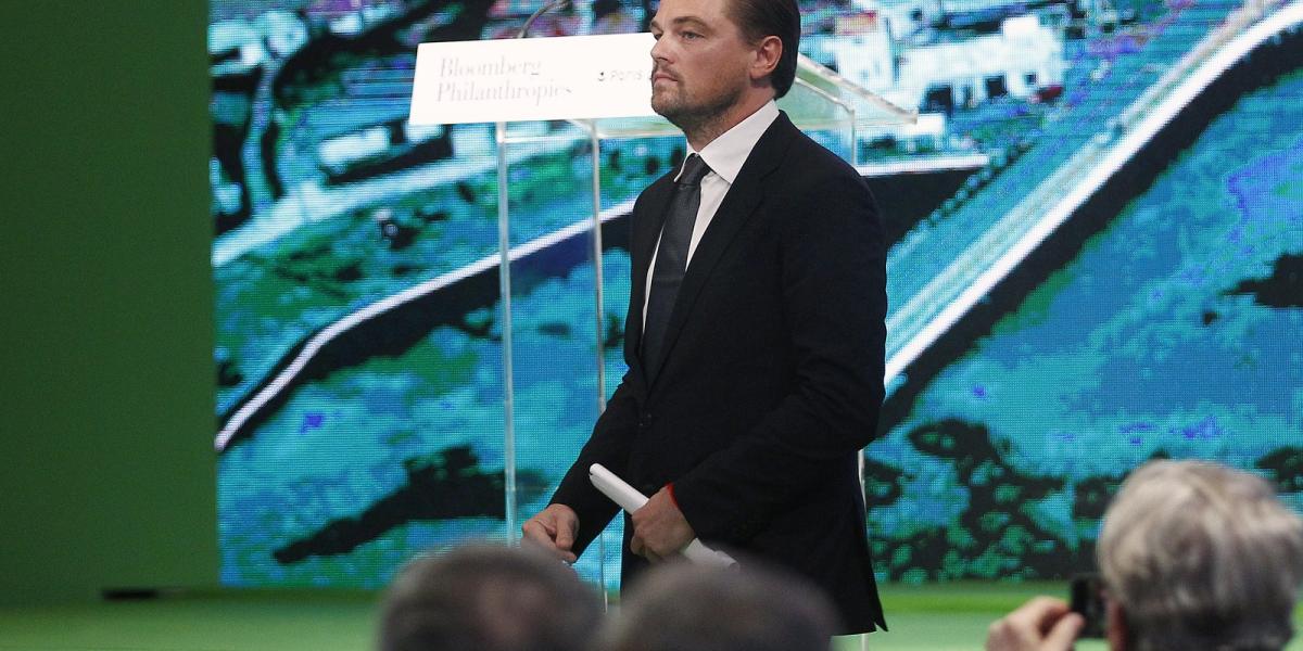 Franciaország, Párizs - december 4 A közismerten "zöld" Leonardo DiCaprio is beszédet mondott a klímakonferencián  Fotó: Thierry