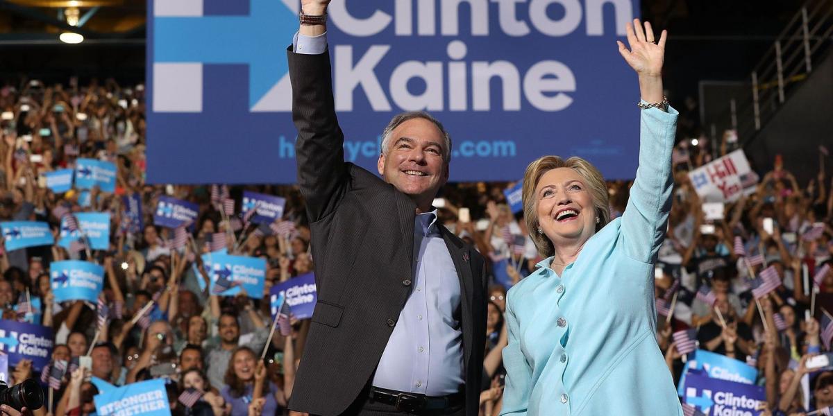 Hillary Clinton és Tim Kaine a miami bemutatkozó nagygyűlésen FOTÓ: EUROPRESS/GETTY IMAGES/JUSTIN SULLIVAN