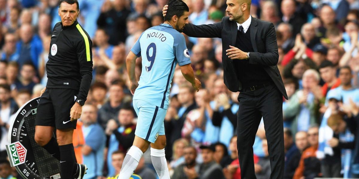 Nolito és Guardiola egyelőre sikeres párost alkot, fut a City szekere  FOTÓ: GETTY IMAGES/STU FORSTER 