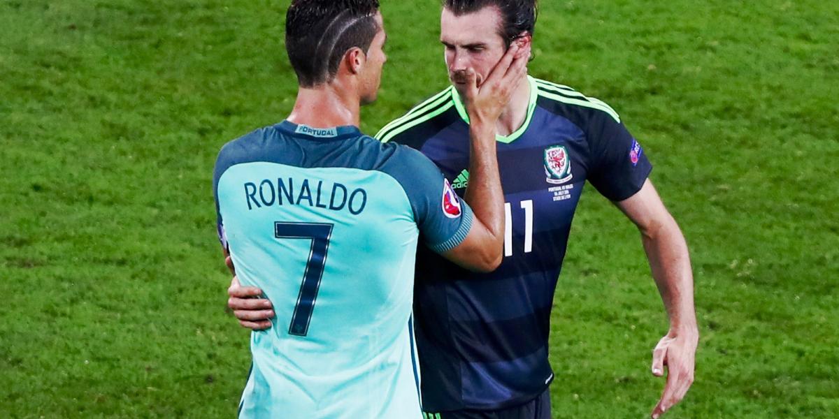 Ronaldo és Bale az Európa-bajnokságon is „összefutott” egymással a Portugália–Wales meccsen  FOTÓ: EUROPRESS/GETTY IMAGES/CLIVE 