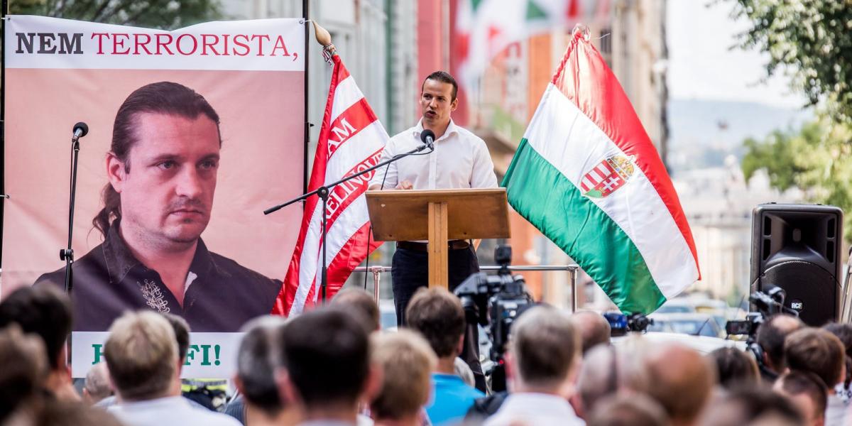 Toroczkai László, a Jobbik alelnöke beszédet mond MTI Fotó: Balogh Zoltán