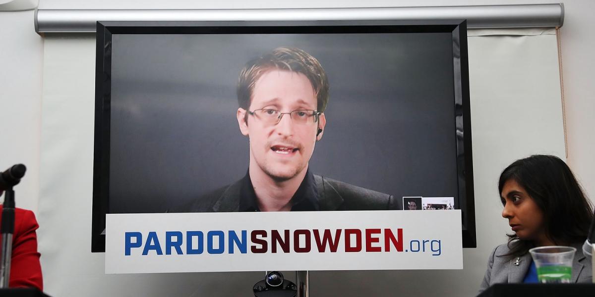 Snowden gyakori vendég a különféle konferenciákon, műholdas kapcsolat révén szól hozzá az egyes témákhoz FOTÓ: EUROPRESS/GETTY I