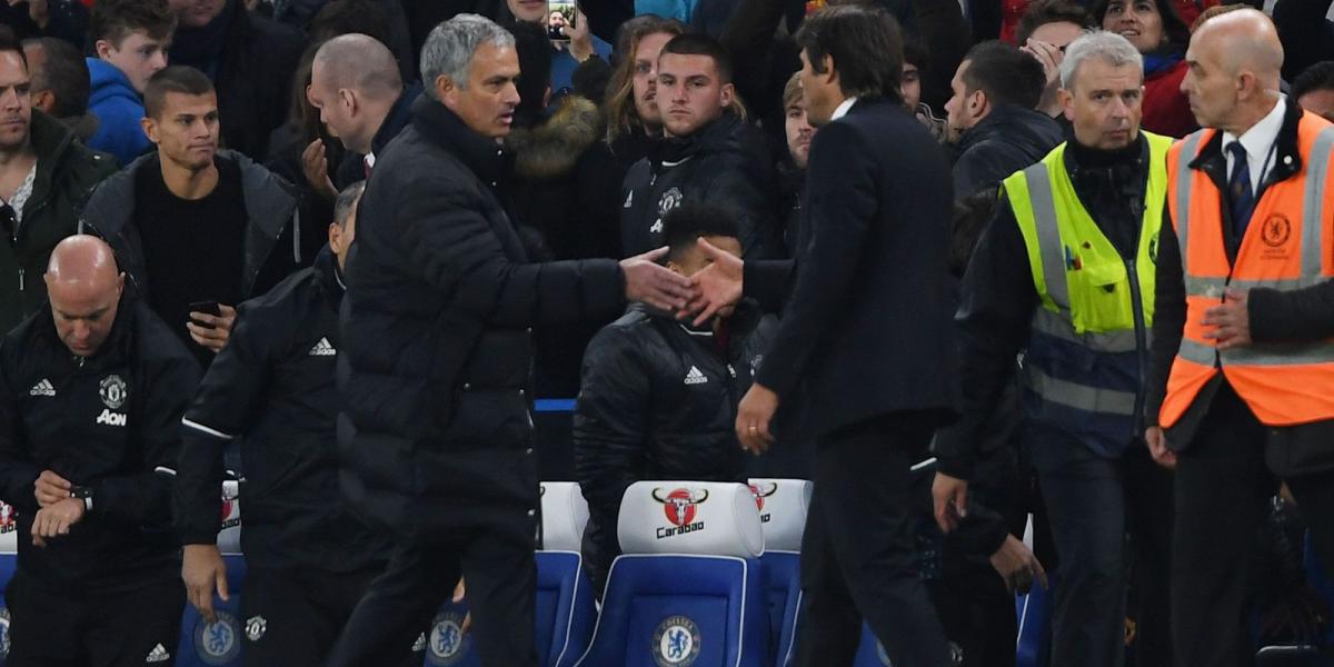 Mourinho (balra) szerint olasz kollégája megalázta őt azzal, hogy a negyedik gólnál is ünnepelt FOTÓ: EUROPRESS/GETTY IMAGES/MIK