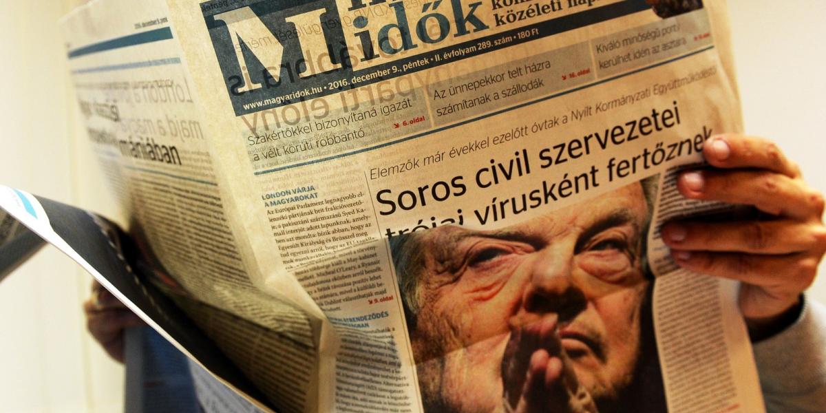 Soros megint a Magyar idők címlapján: nem tudnak betelni vele FOTÓ: VAJDA JÓZSEF