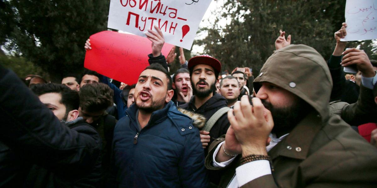 Tüntetés Aleppóban. FOTÓ: Jordan Pix/Getty Images