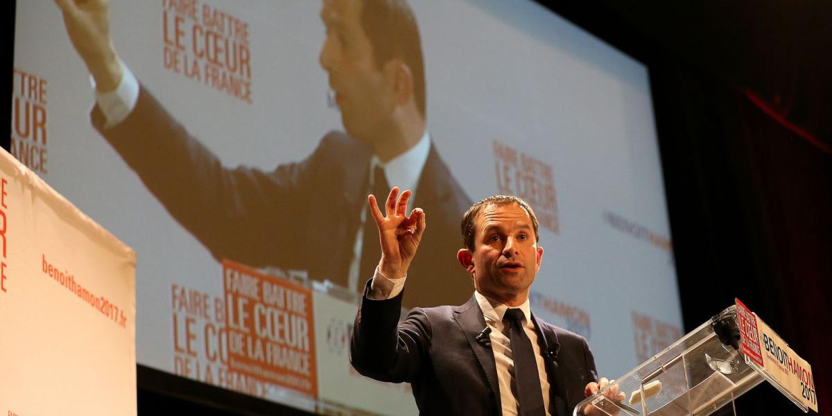 Jól szerepelt a baloldali tévévitában Benoit Hamon FOTÓ: EUROPRESS/GETTY IMAGES/ROMAIN PERROCHEAU