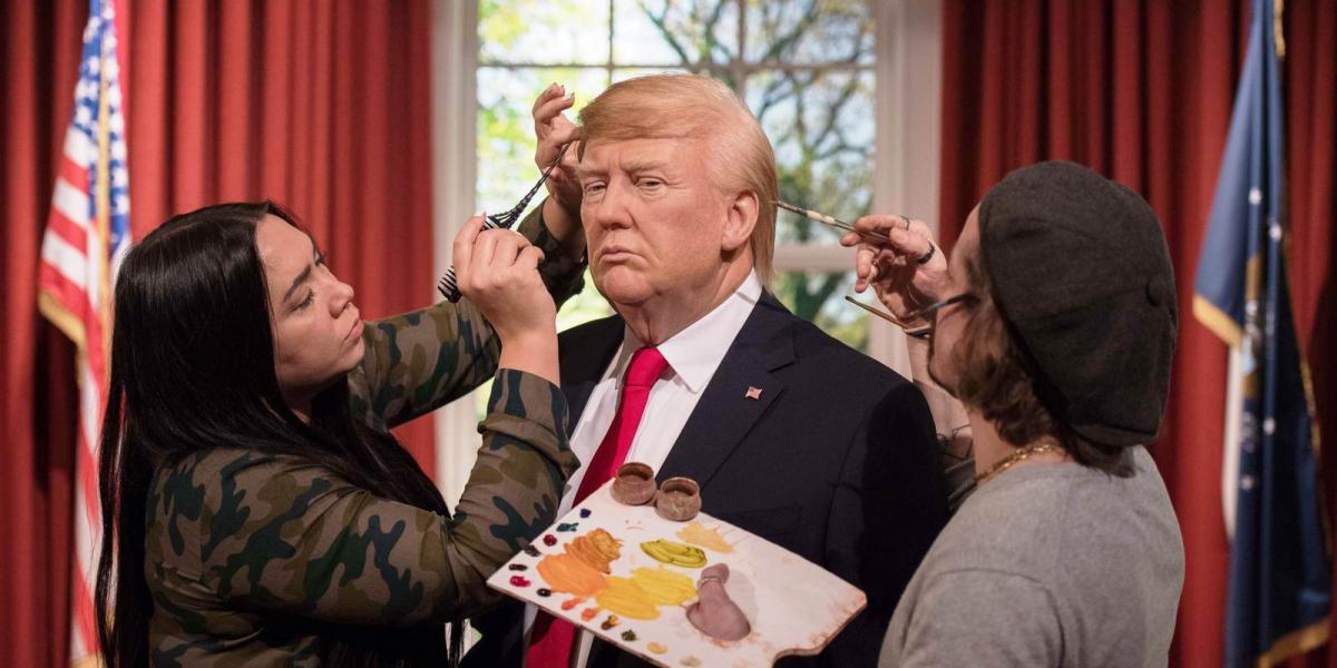 Madame Tussaud panoptikumában nagyon gondosan bánnak Trump híressé vált frizurájával FOTÓ: EUROPRESS/GETTY IMAGES/CHRIS J. RATCL