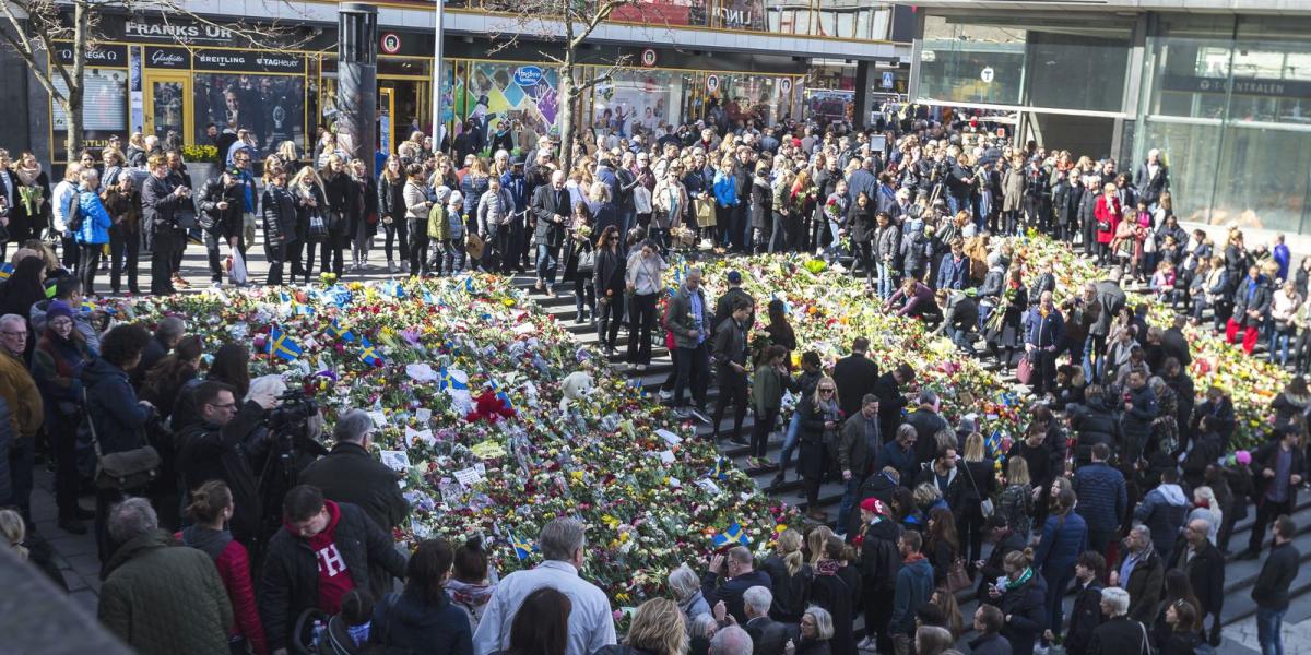 Stockholmban tegnap a terrortámadás áldozataira emlékeztek FOTÓ: EUROPRESS/GETTY IMAGES/MICHAEL CAMPANELLA