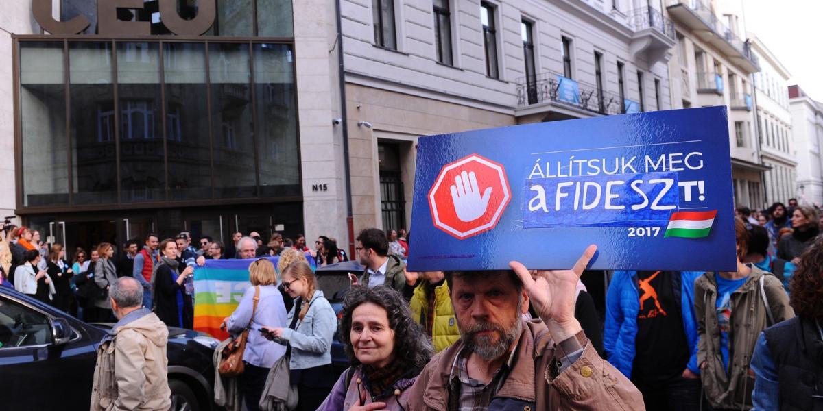 A vasárnapi tüntetés FOTÓ: Molnár Ádám/Népszava