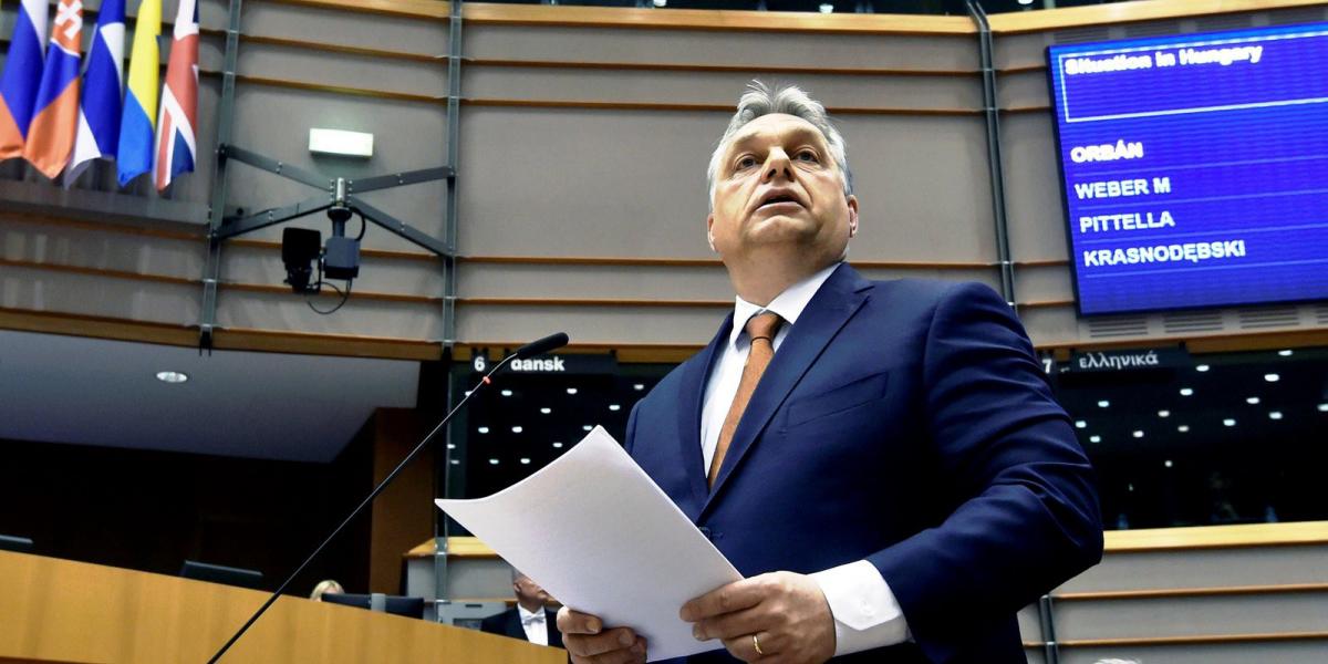 Orbán Viktor Brüsszelben, az Európai Parlamentben FOTÓ: REUTERS/Eric Vidal/File Photo