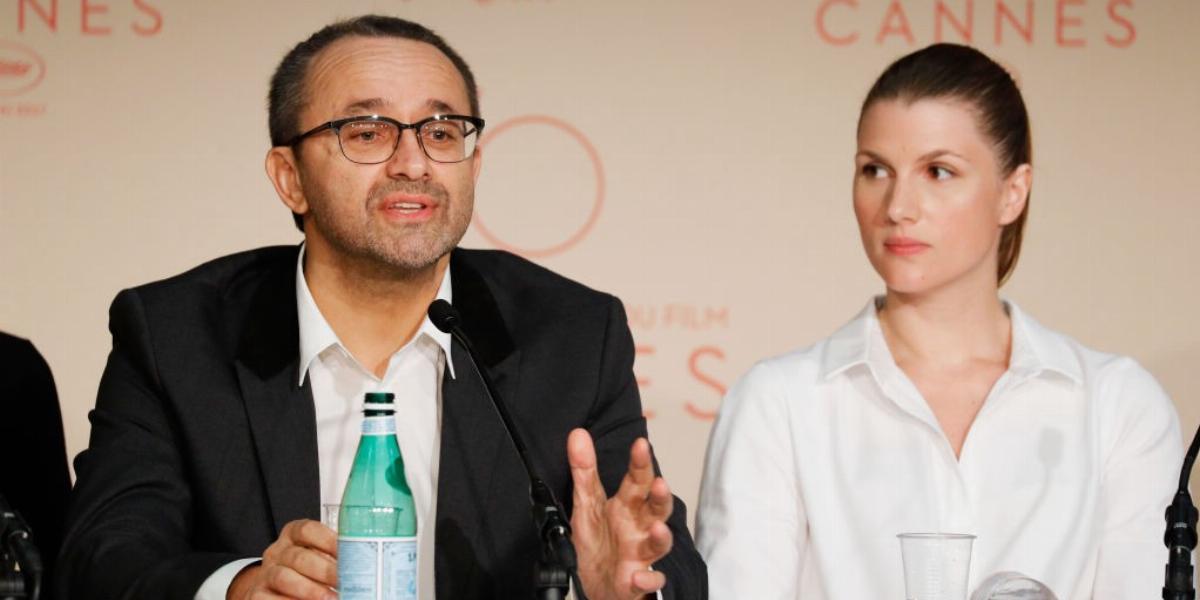 Andrej Zjagincev rendező és Mariana Spivak a Cannes-i sajtótájékoztatón. FOTÓ: Getty Images, Andreas Rentz