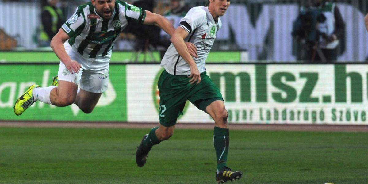 Böde Dániel (balra) elesett, csapata pedig éppen miatta bukott pontokat: a támadó 1-0-s hazai vezetésnél
a második félidőben bün