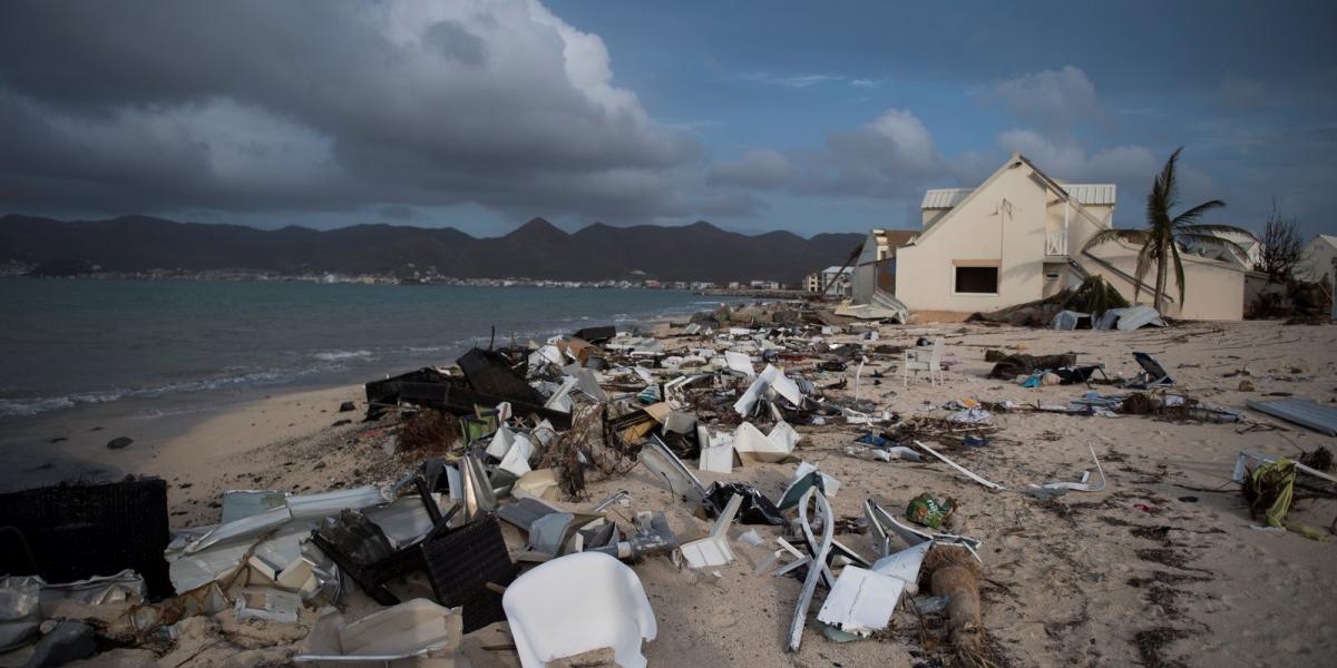 Saint Martin egy része vasárnap így nézett ki.  FOTÓ: MARTIN BUREAU / AFP