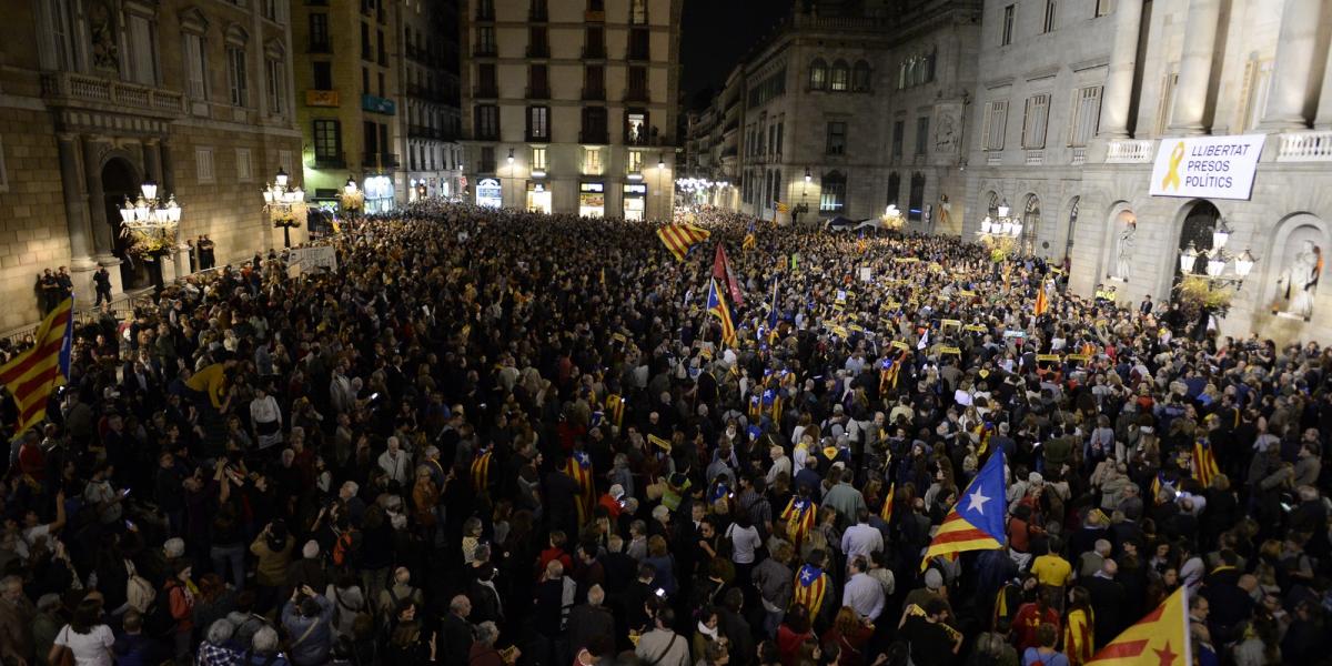 Tüntetés Barcelonában FOTÓ: Josep LAGO / AFP