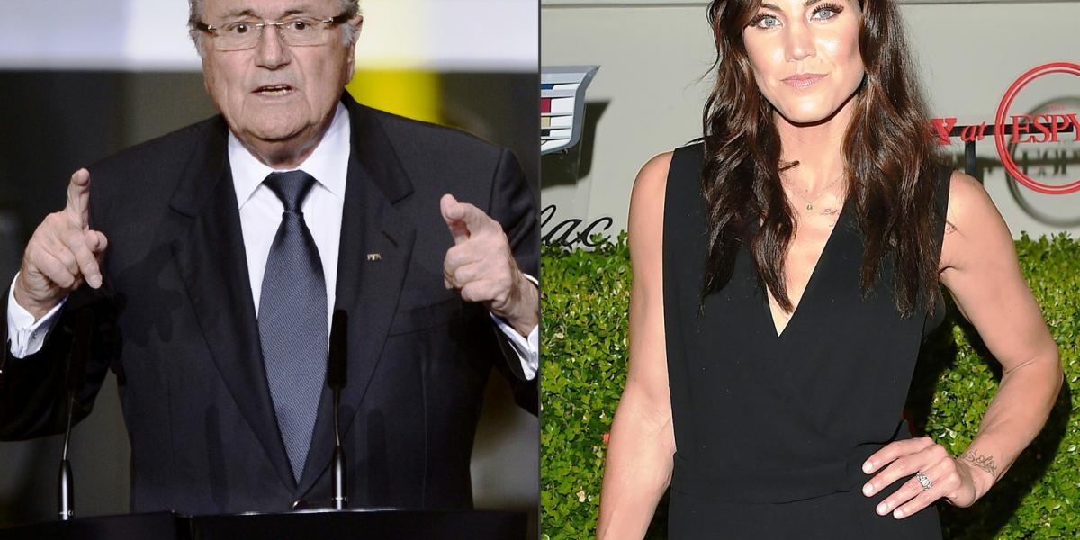 Sepp Blatter és Hope Solo FOTÓ: FABRICE COFFRINI, Jason Merritt / AFP