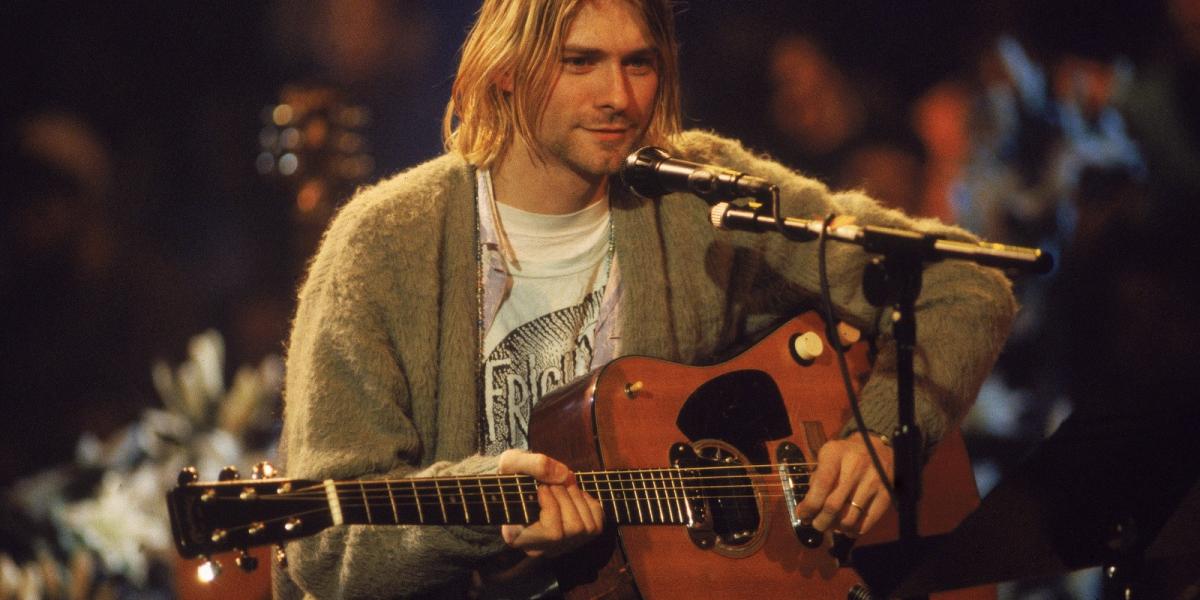 Kurt Cobain a híres 1993-as MTV Unplugged koncerten. Fotó: Gettyimages.