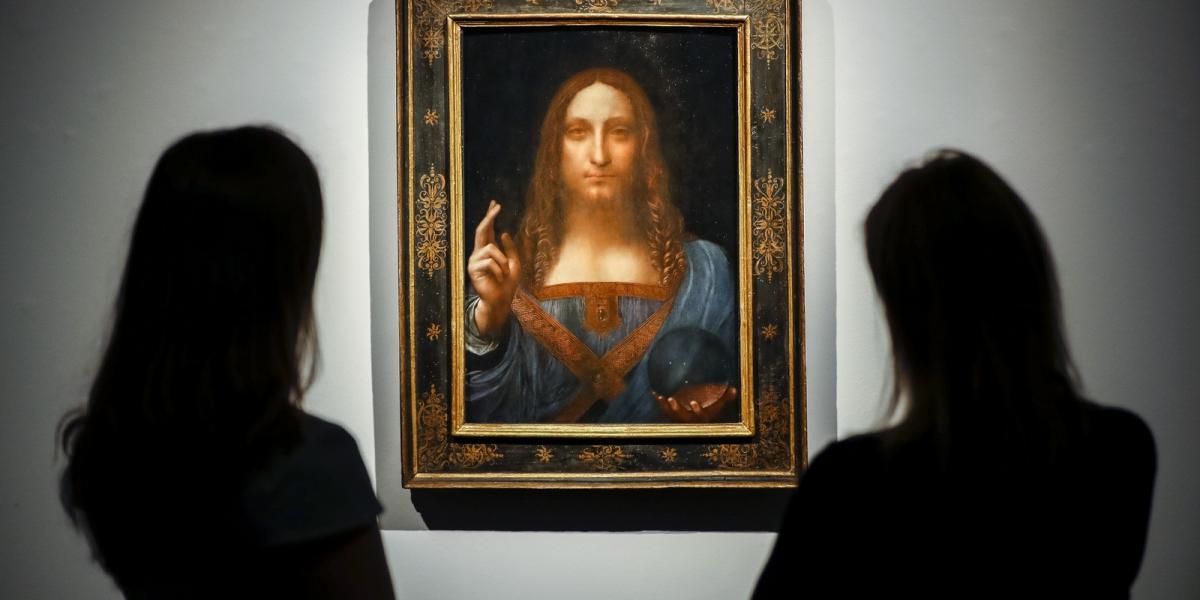 450,3 millió dollár - Rekordáron kelt el a Leonardo da Vincinek tulajdonított Salvator Mundi című kép a Christie`s-nél Fotó: AFP