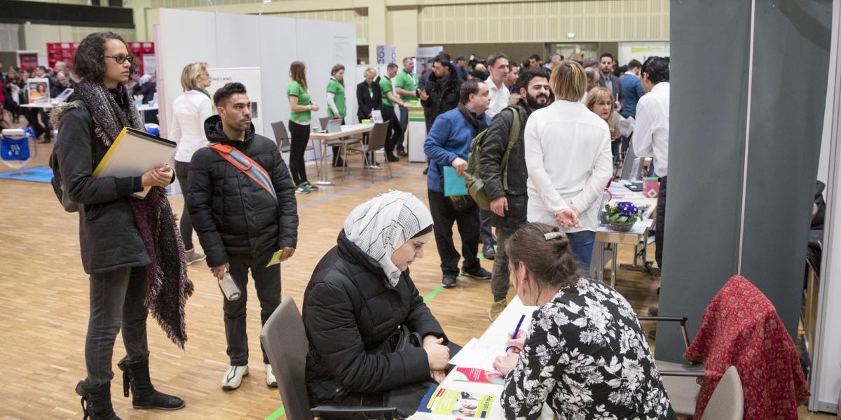 2018. február 20, Berlin -  Menekültek és bevándorlók állásbörzéje  Fotó: Emmanuele Contini / NurPhoto 
