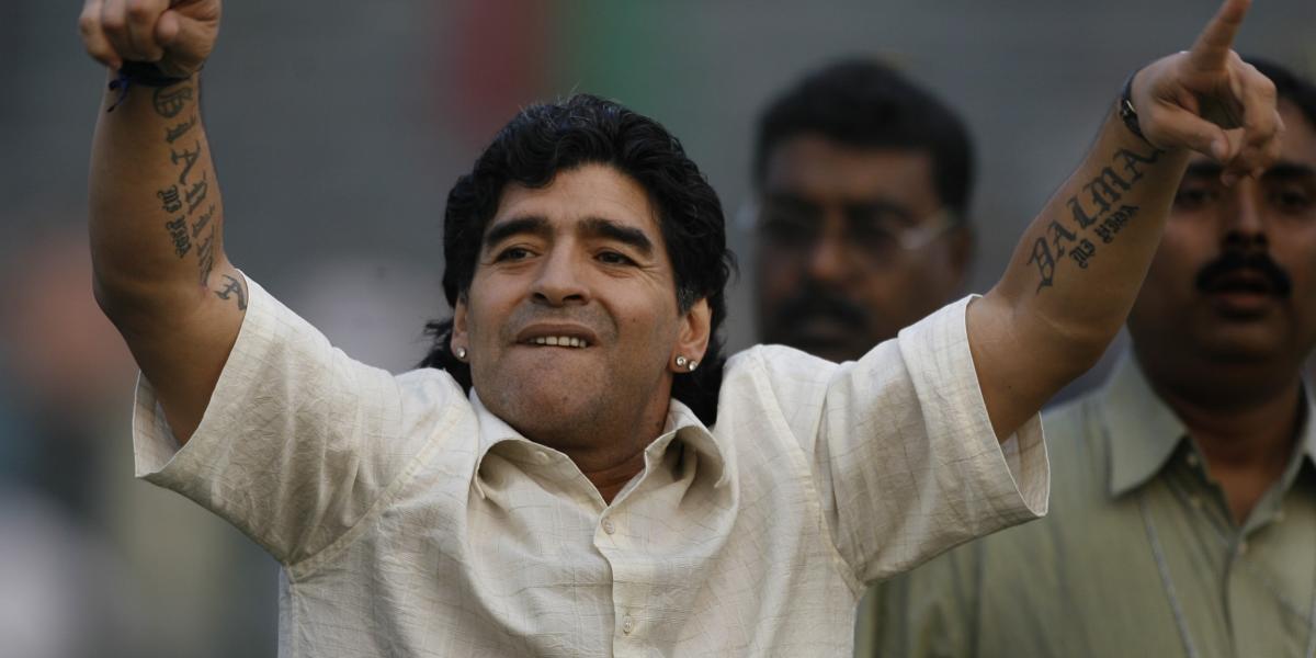 Maradona 2008-ban, Indiában - AFP fotó