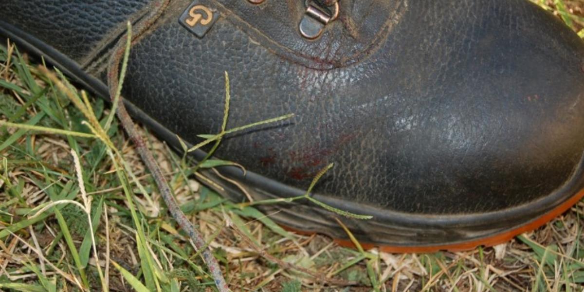 A bűnjelnek számító munkásbakancs Forrás: police.hu