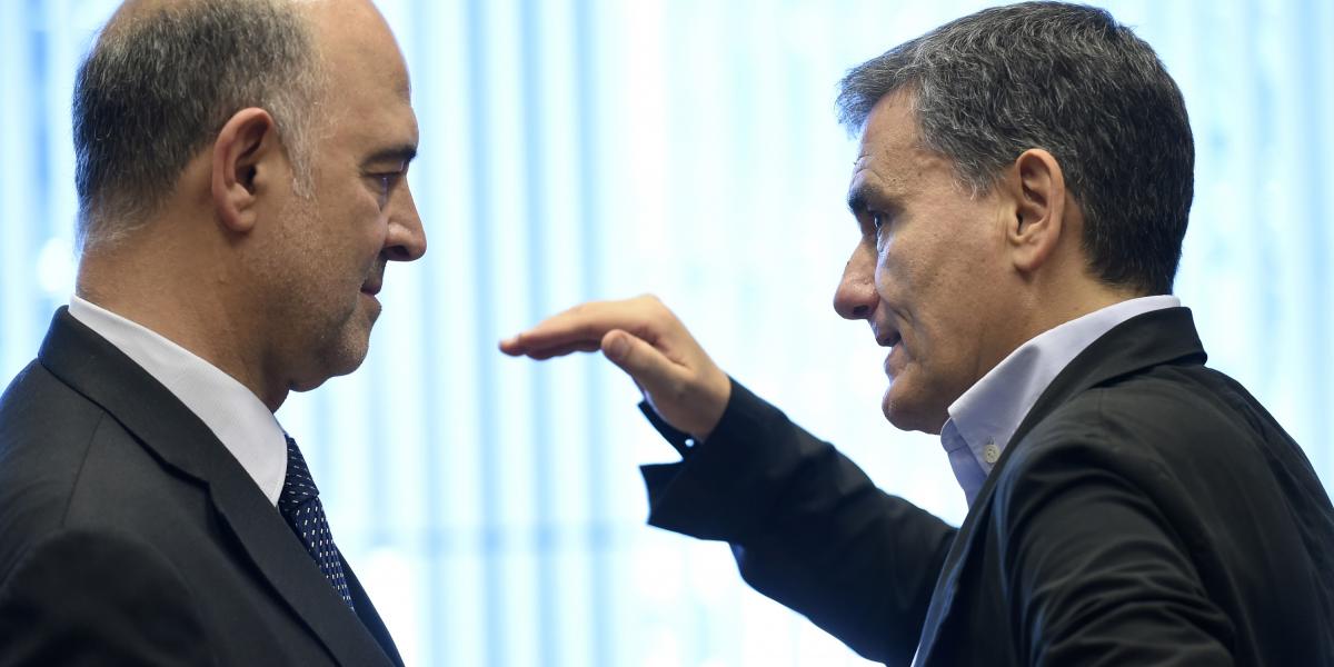 Pierre Moscovici, az Európai Bizottság gazdasági és pénzügyekért felelős biztosa és Euclid Tsakalotos görög pénzügyminiszter. Fo