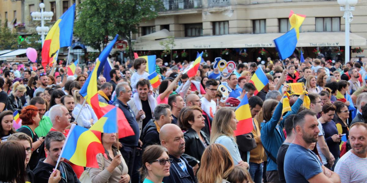 Temesvári tüntetés vasárnap. Fotó: Adrian Pscurariu / CrowdSpark