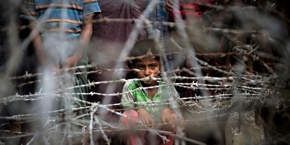 Rohingja menekültek egy mianmari táborban. Fotó: Ye Aung THU / AFP