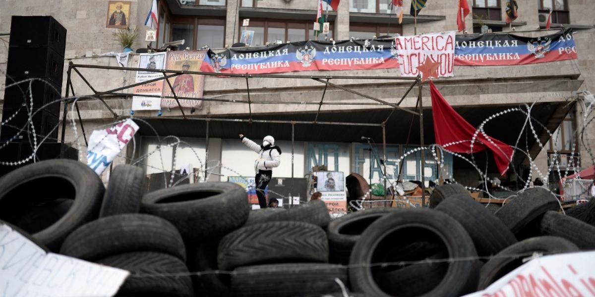 Elbarikádozták a középületeket Donyeckben FOTÓ: EUROPRESS/GETTY IMAGES