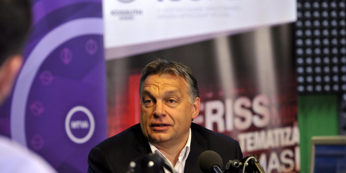 Orbán Viktor miniszterelnök a Kossuth Rádió 180 perc című műsorában 2014. május 23-án. MTI Fotó: Kovács Attila