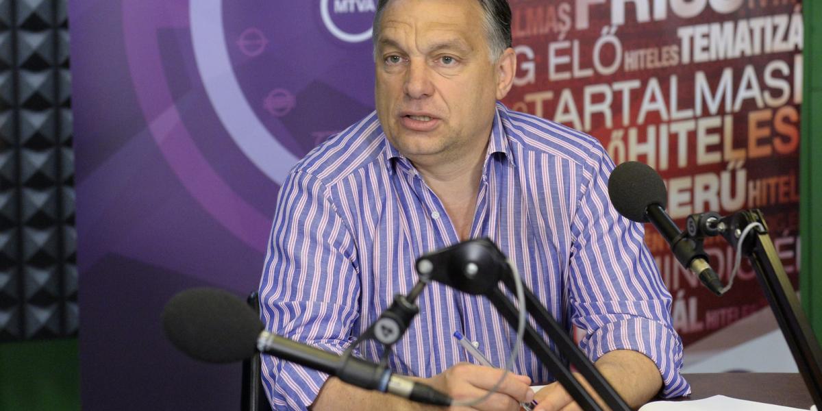 Orbán Viktor interjút ad a Kossuth Rádió reggeli műsorának  MTI Fotó: Soós Lajos