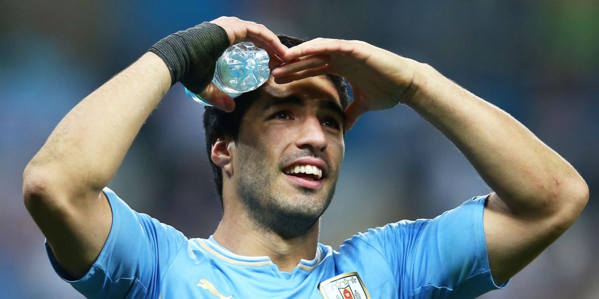 Luis Suarez az Uruguay-Anglia világbajnoki találkozón. Fotó: Julian Finney/Getty Images