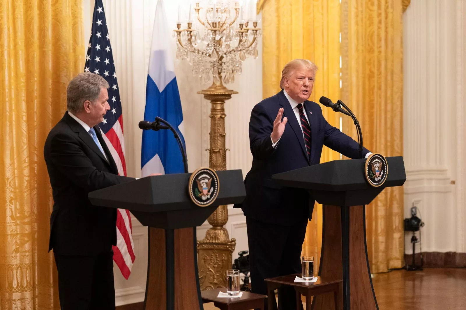 Sauli Niinisto és Trump sajtótájékoztatója