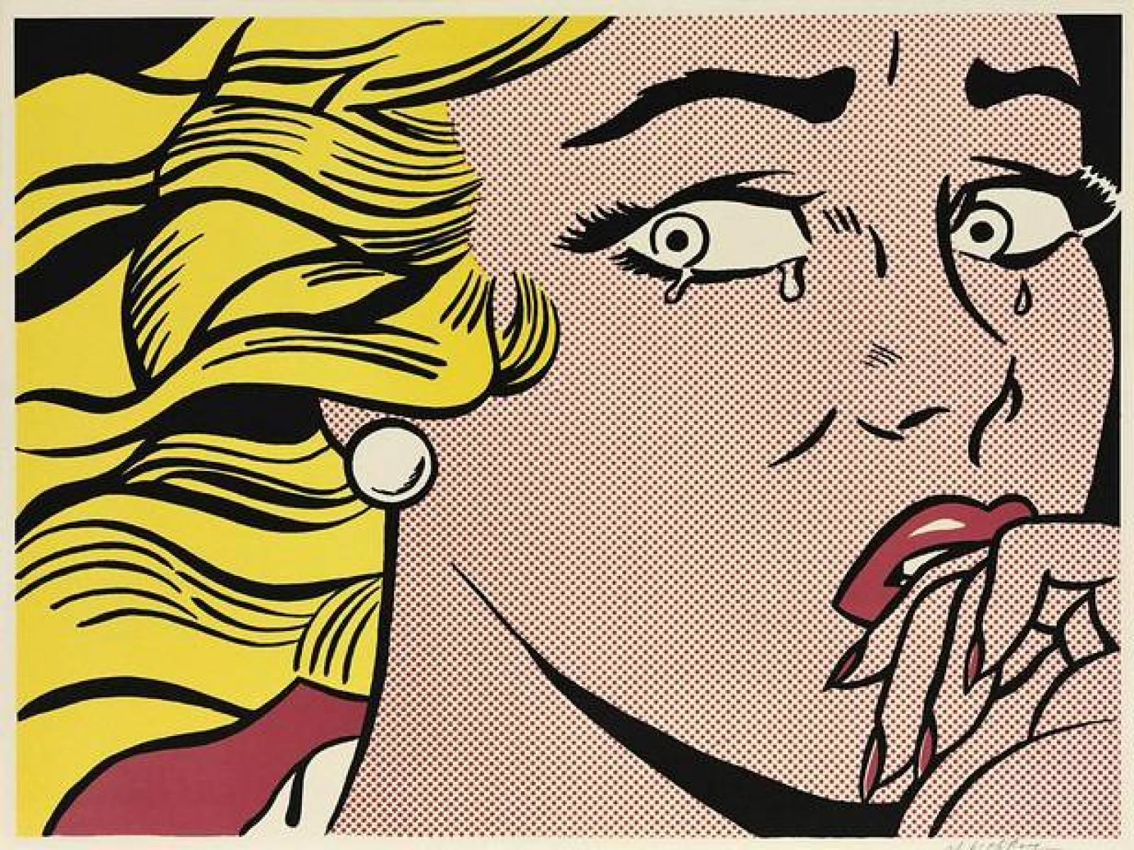 Roy Lichtenstein Crying girl című, 1963-ban készült alkotását is láthatja a nagyközönség