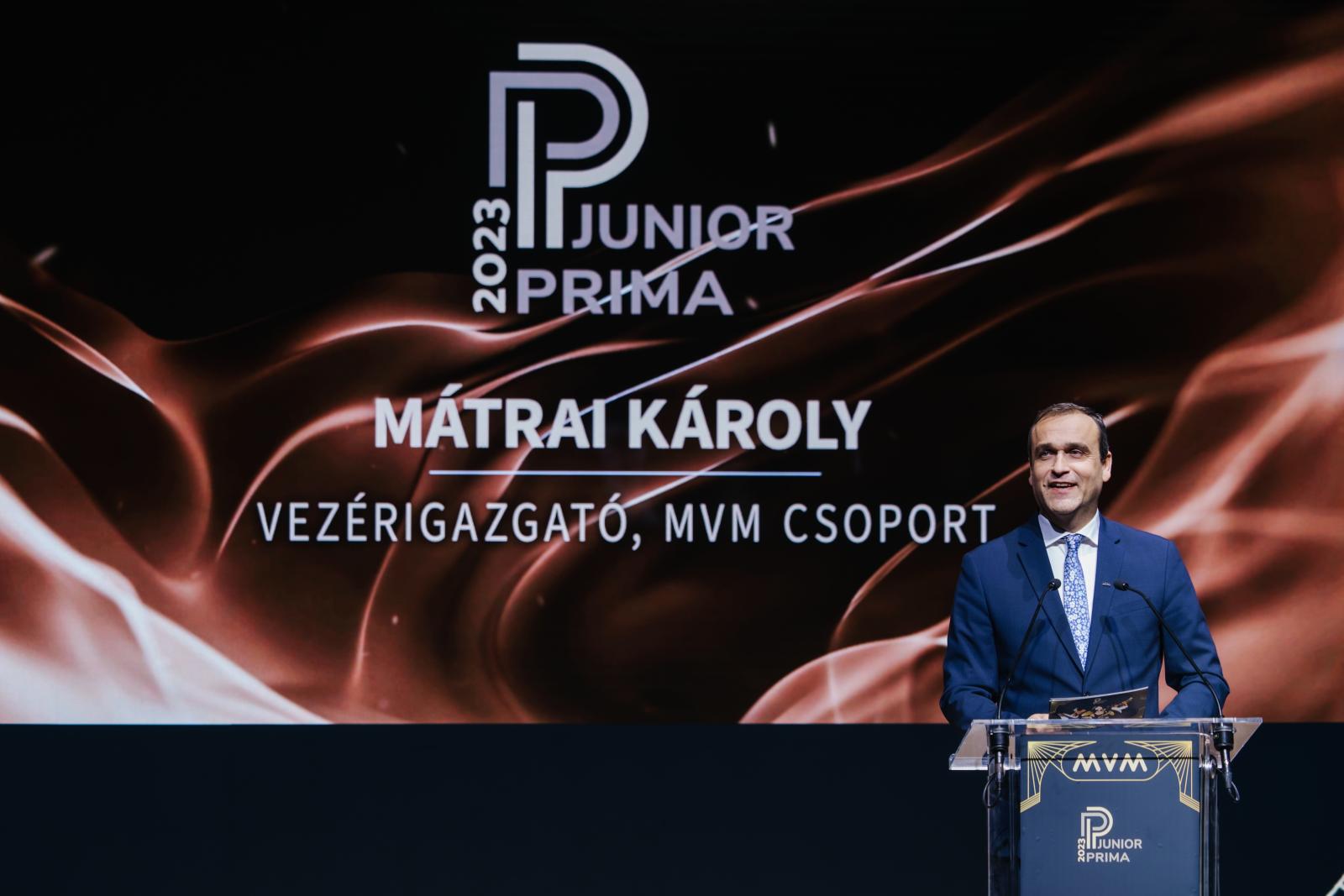 Mátrai Károly, az MVM Csoport vezérigazgatója köszöntötte a díjátadó vendégeit