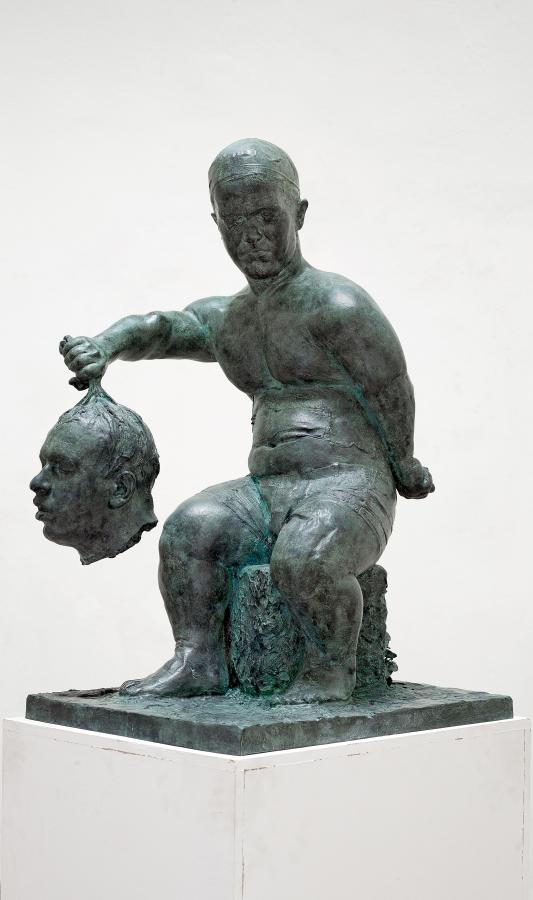 Ámmer Gergő Dávid II. című szobra; bronz 110 x 55 x 80 cm, 2017 