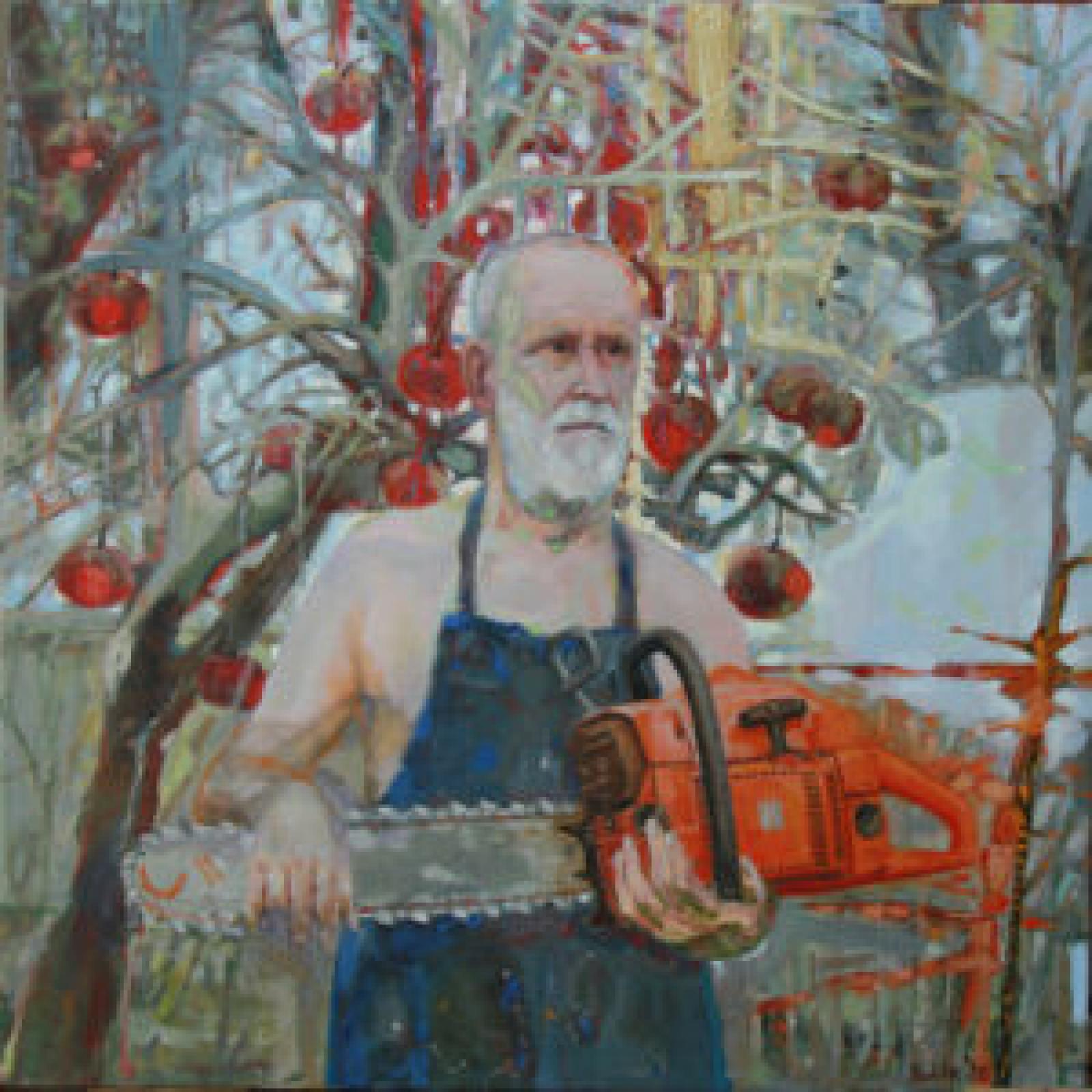 Bukta Imre: Önarckép láncfűrésszel (2022)