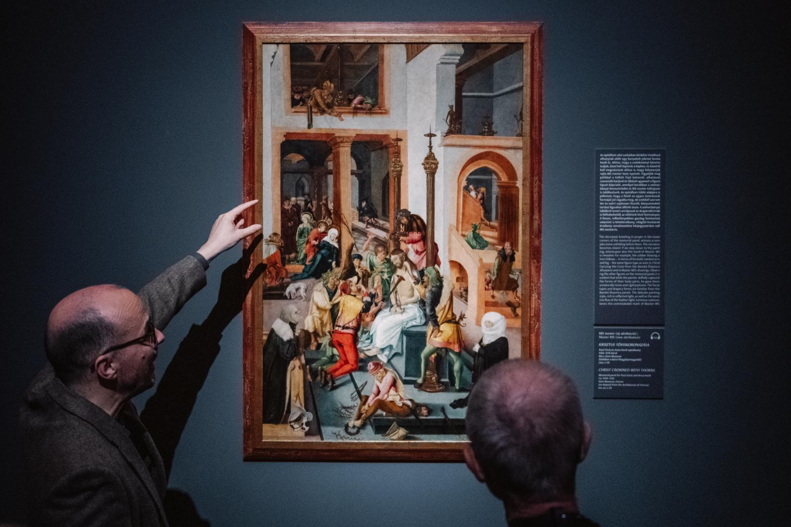 Endrődi Gábor művészettörténész a Krisztus töviskoronázása című képet is MS mester műveként azonosította