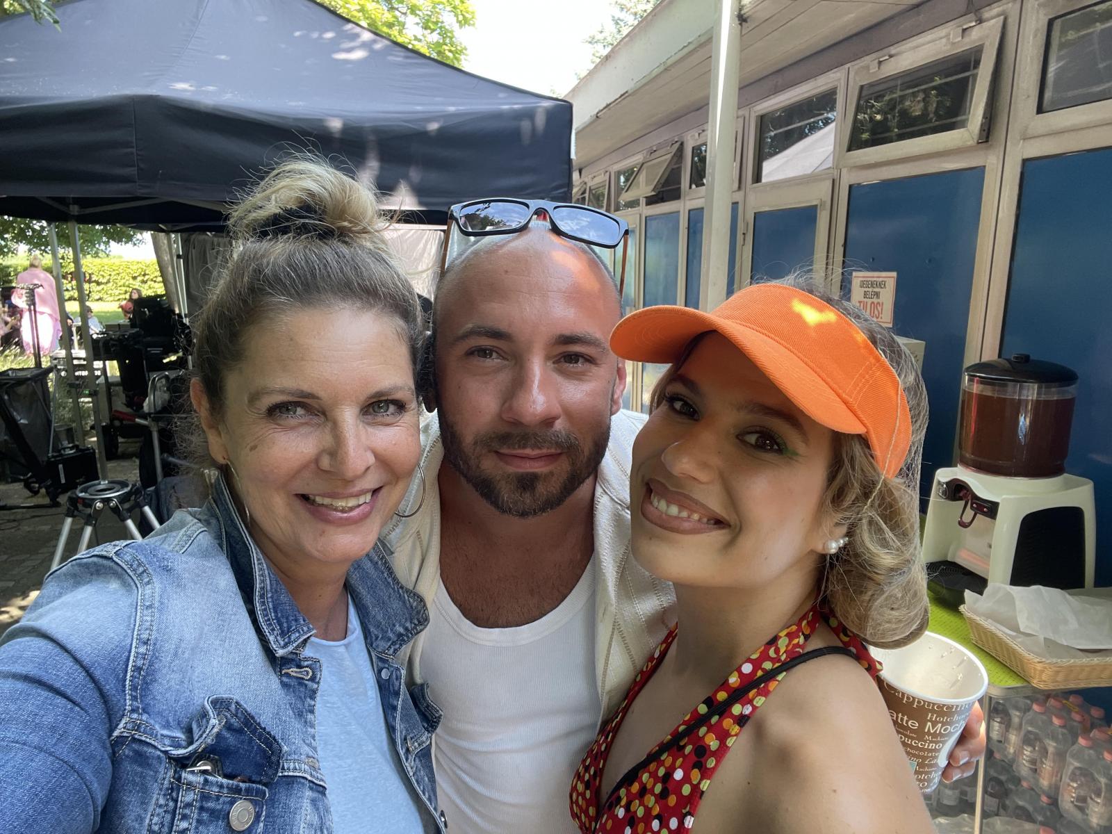 Goda Krisztinával egy balatonföldvári forgatáson