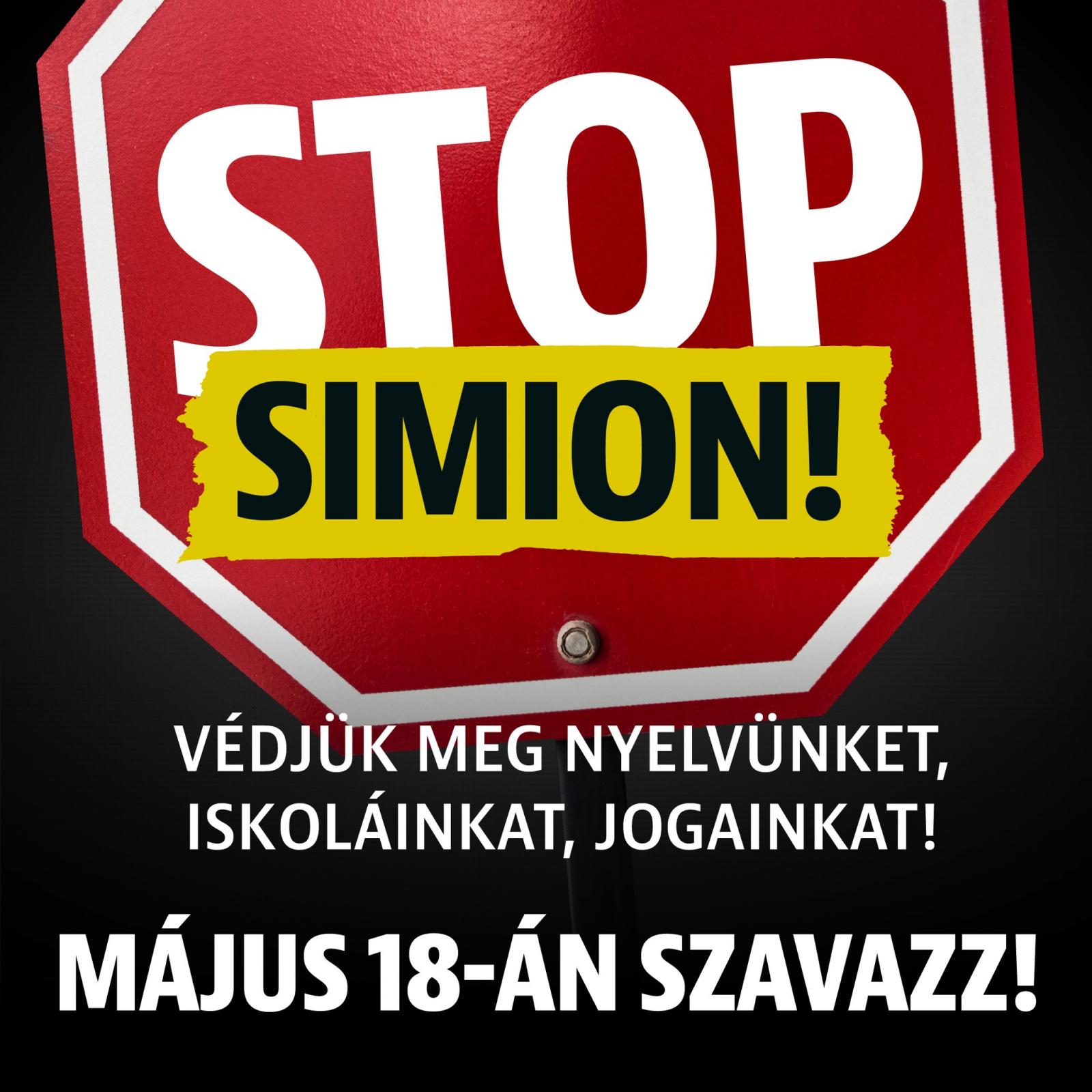 Az RMDSZ a Fidesz kelléktárából merítve, a Stop Sorost! Stop Simion!ra cserélve kampányol