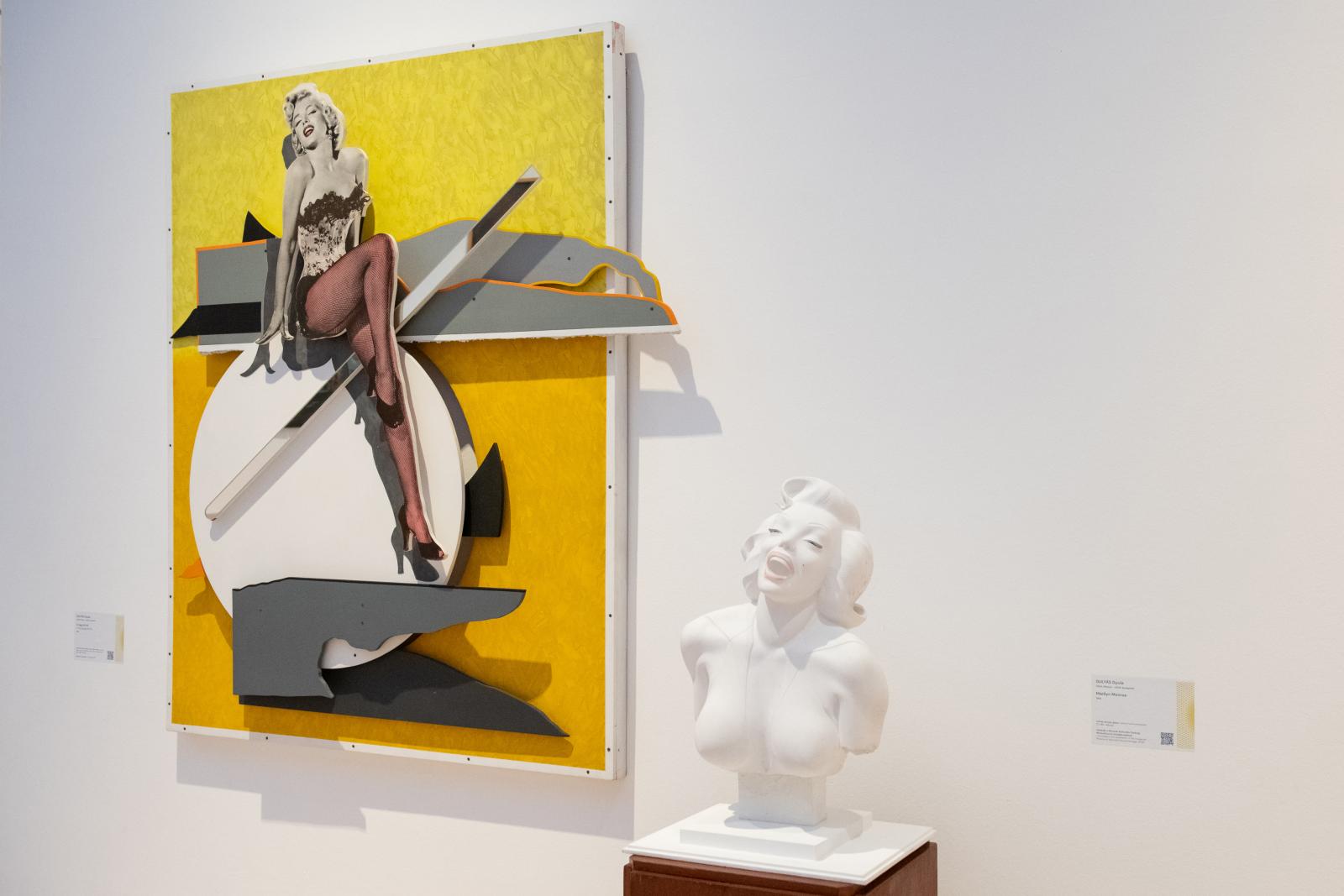 A tárlaton láthatók Gulyás Gyula Marilyn Monroe-t ábrázoló művei is