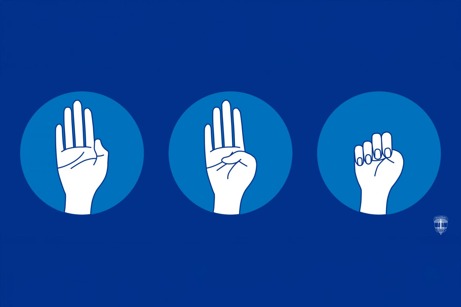 A három kézmozdulatból álló jelzés