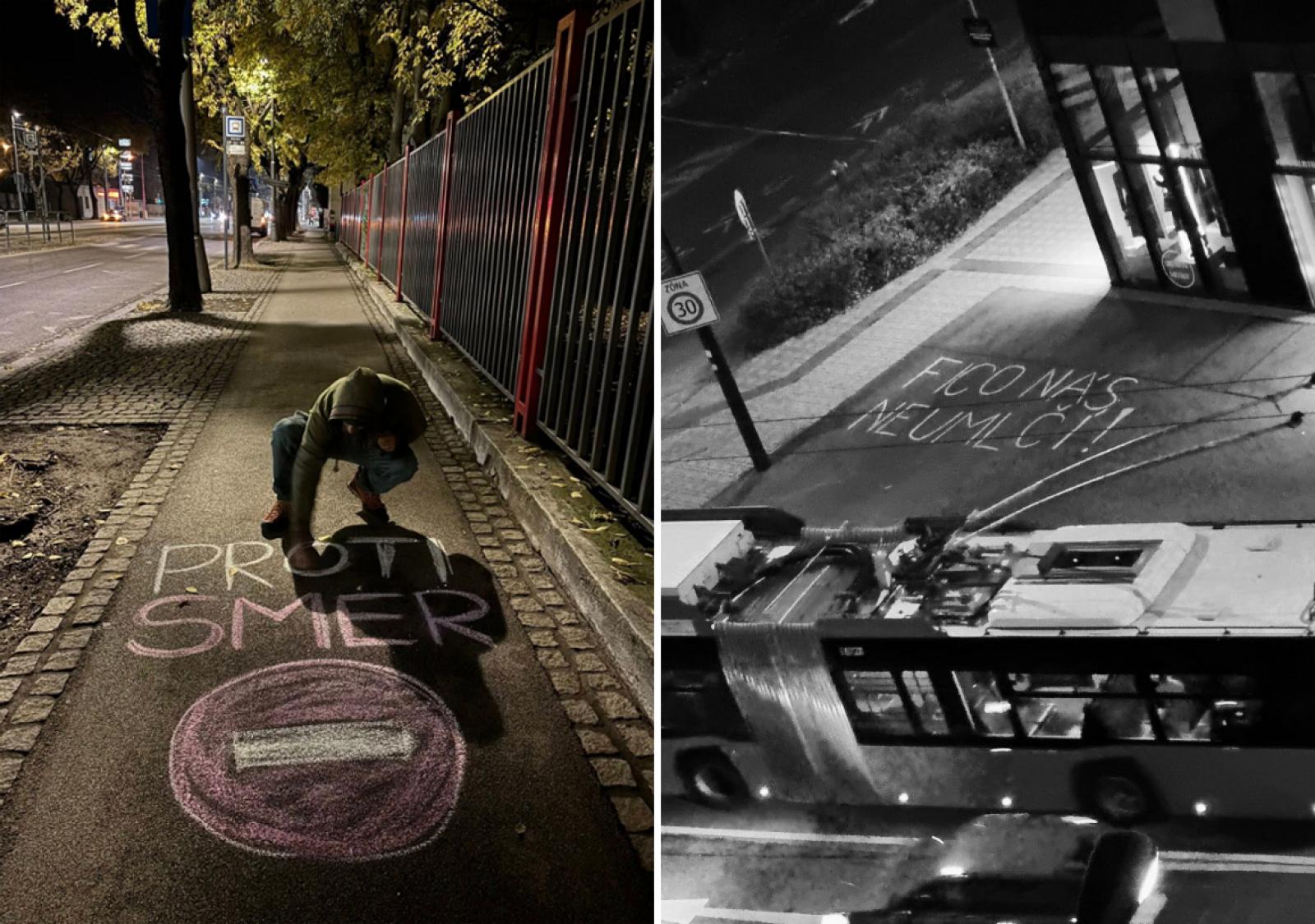 Szlovákiában kitört a„krétaforradalom”, ami aszfaltfirkák tömegeinek a megjelenését jelentette országszerte